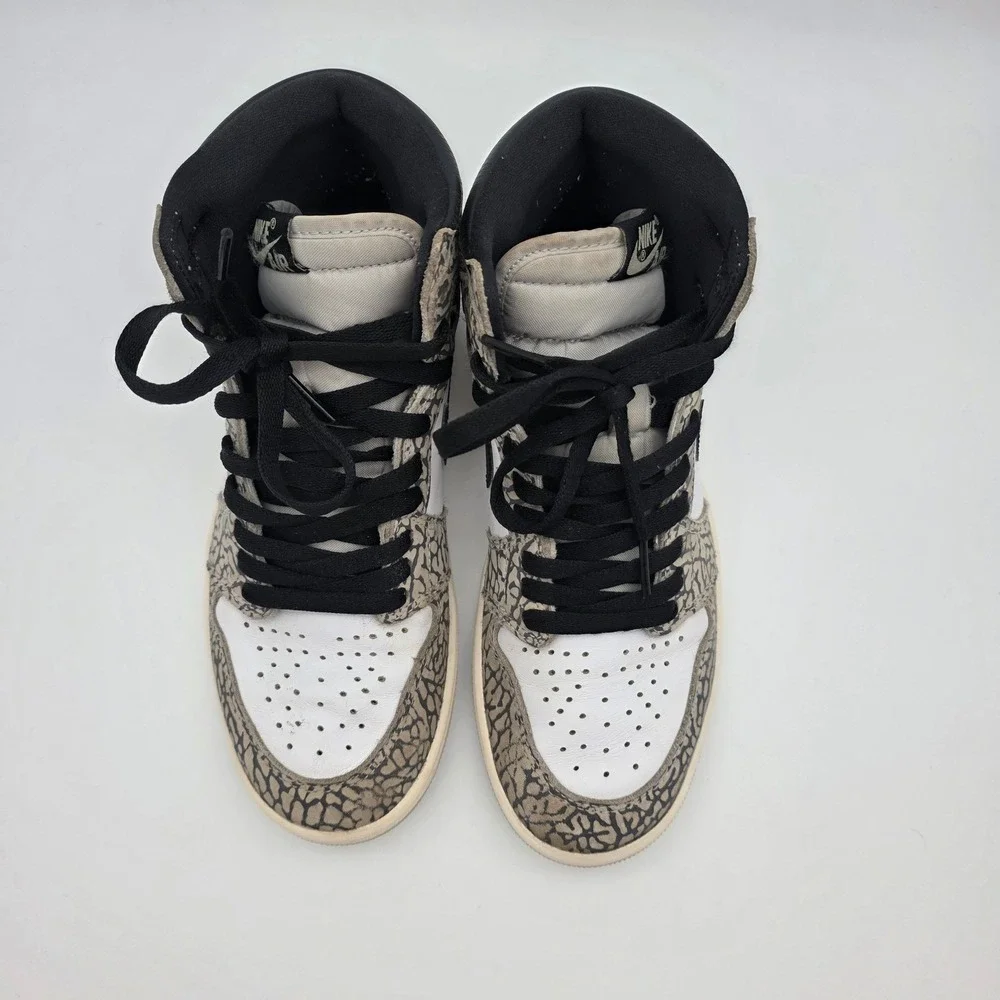 Nike Air Jordan 1 Retro High OG Mens 7 Womens 8.5 White Cement W/Box‎